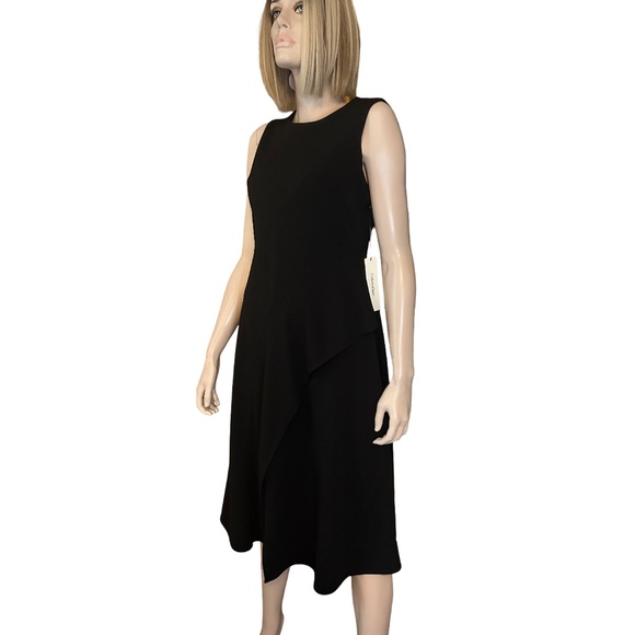 Calvin Klein Dress Refined Fashion Layered Asymmetrical Peplum Ruffles Flowy - Picture 2 of 15